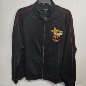 True Religion Jacket Mens 3XL Black Eagle California Embroidered Tracksuit XXXL